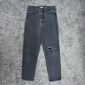 Girls Black Levi Denim Mom Jeans Size 5 W27